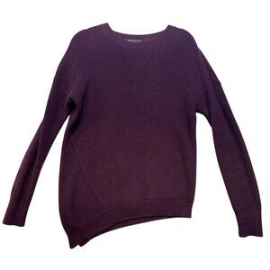 Athleta Womens Asymmetrical Hem Sweater Purple XS Pima Cotton Tencel Silk Blend